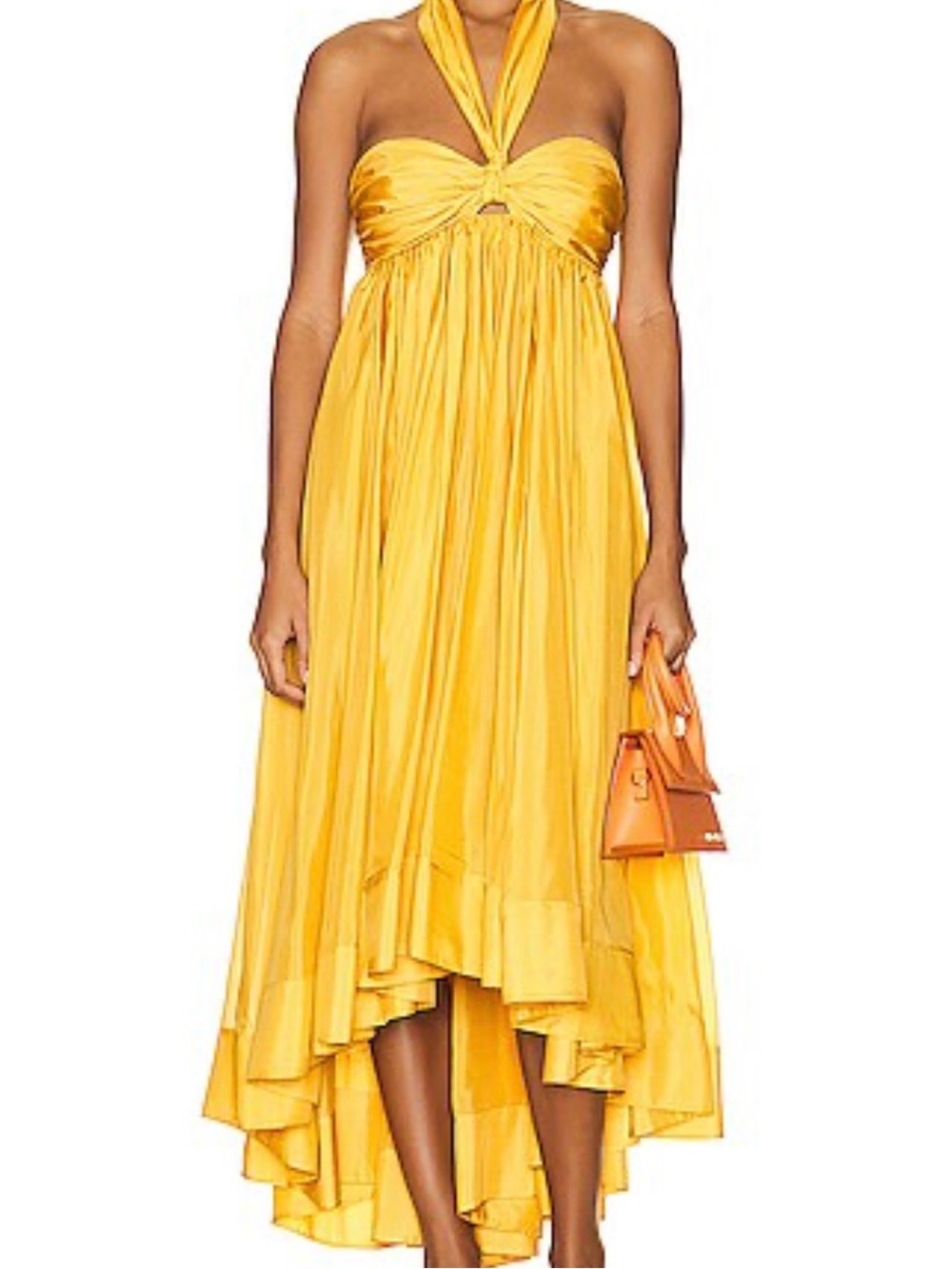 Zimmermann Yellow Halter High-Low Maxi Dress